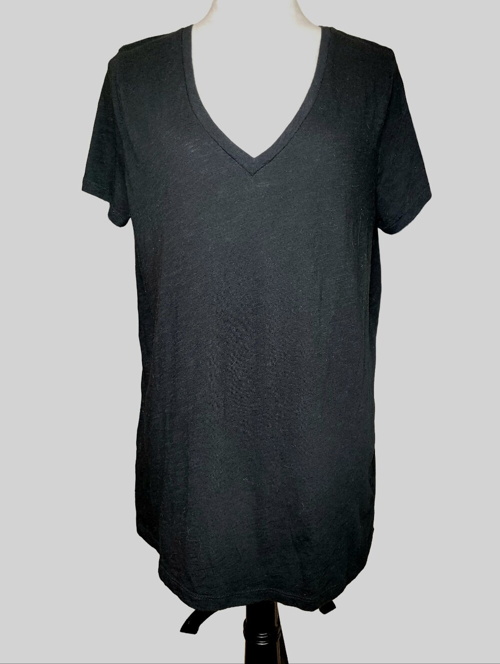 Merona Black V-neck Short Sleeve 100% Cotton T-shirt Size XL